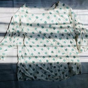 Loft Monstera blouse with bell sleeves